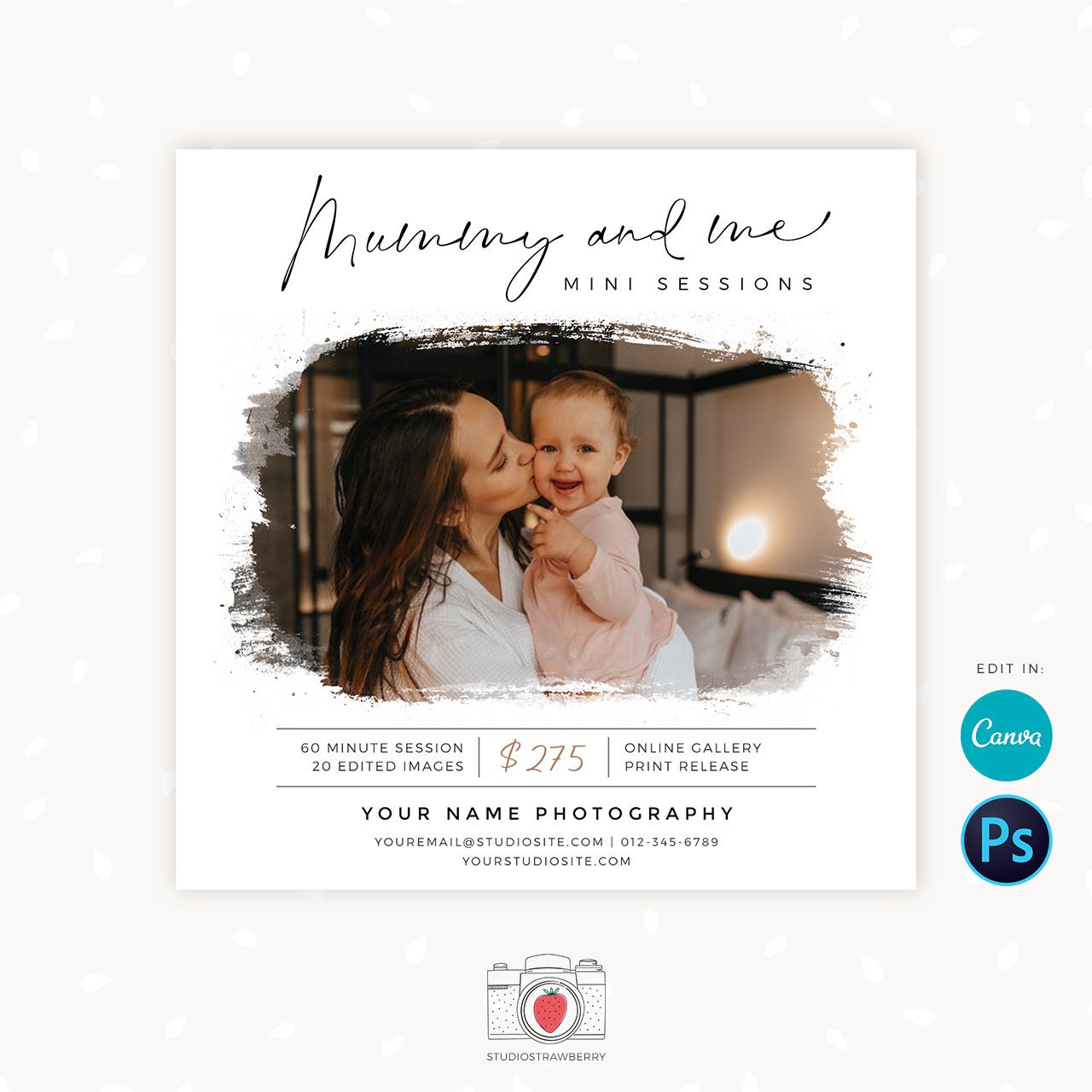 Mommy and Me Mini Session Template, Canva, Photoshop, Mothers day mini session template, Mothers Day Mini Sessions, Mummy and me, Mom and me