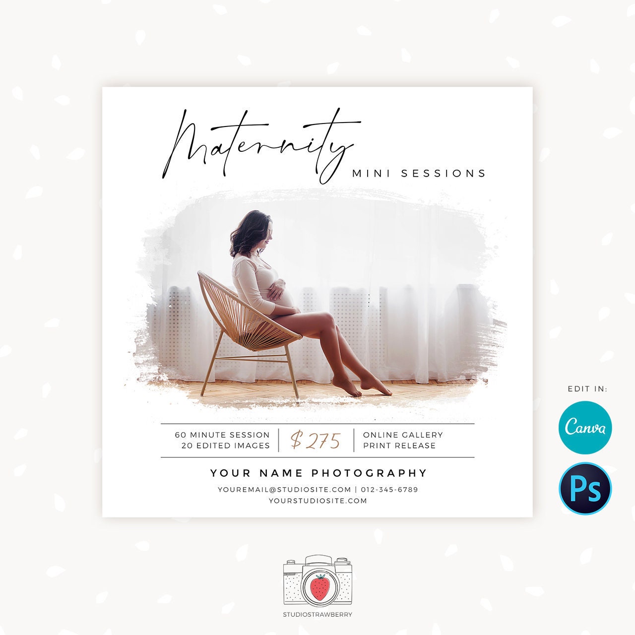 Maternity Mini Sessions Template, Canva, Photoshop, Maternity mini session template, Maternity minis, Pregnancy photo sessions, Motherhood