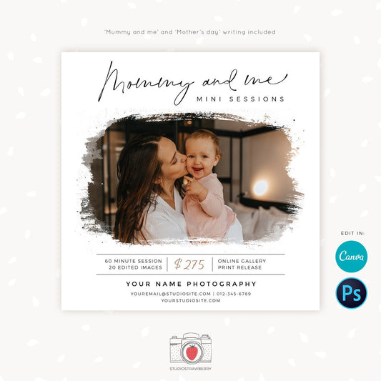 Mommy and Me Mini Session Template, Canva, Photoshop, Mothers day mini session template, Mothers Day Mini Sessions, Mummy and me, Mom and me