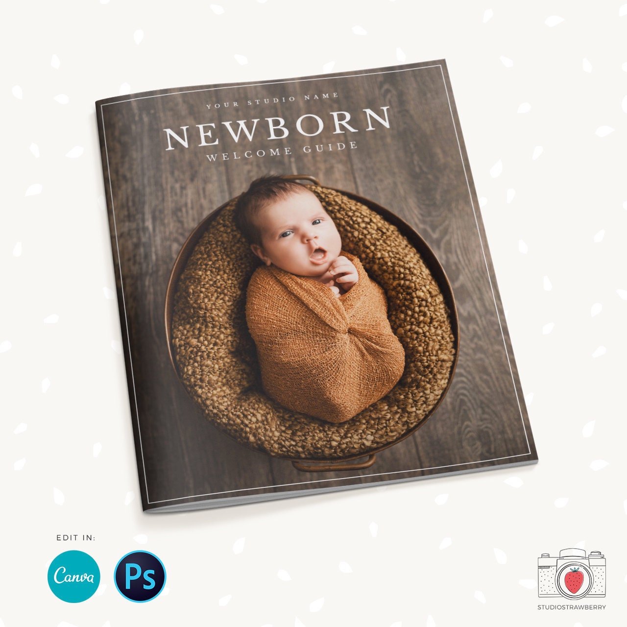 Newborn Photography Magazine, Canva, Photoshop, 10 pages, Newborn Marketing, Newborn Magazine Template, Newborn photographer, Newborn flyer