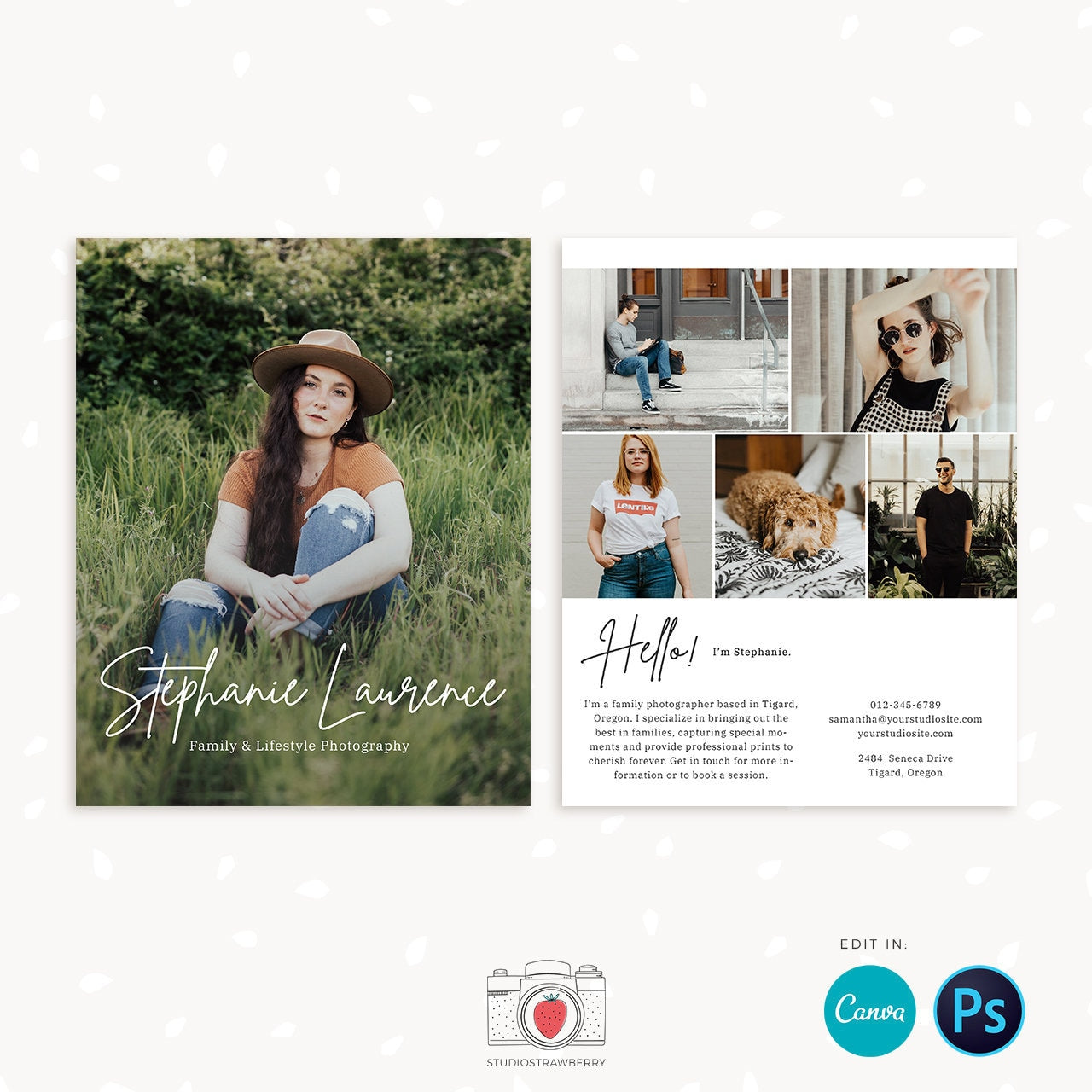 Photography flyer template, Canva, Photoshop, pamphlet, photography brochure, one page flyer, one page brochure, photography info flyer