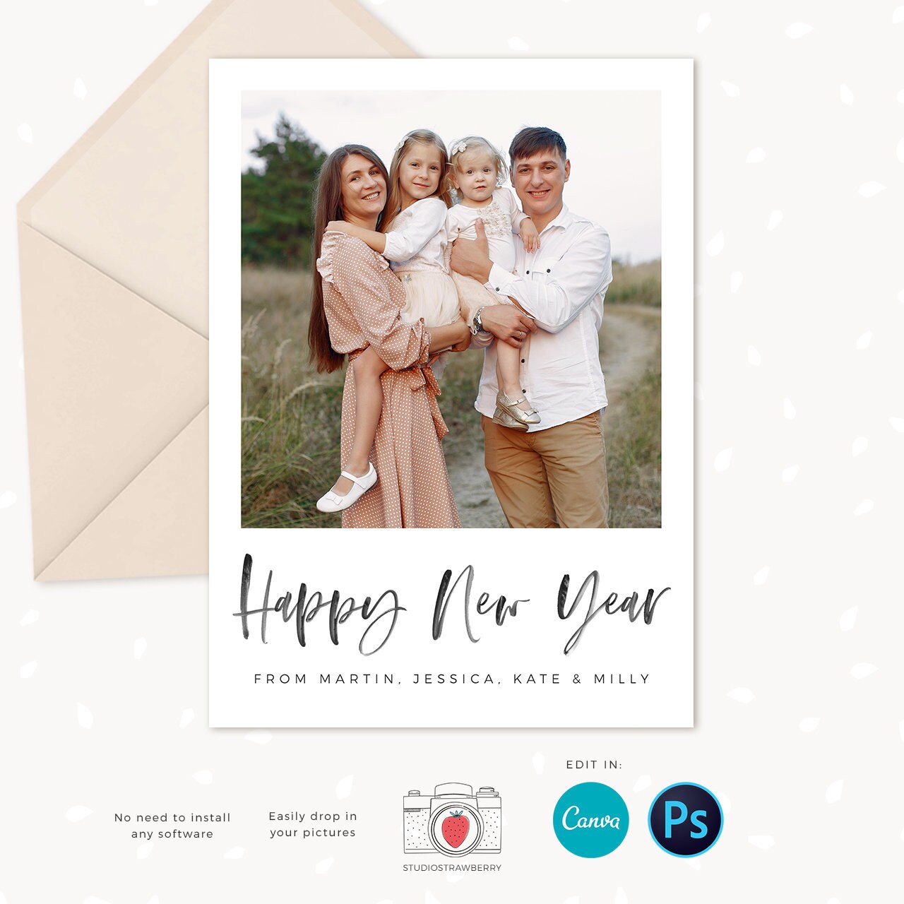 Year in review Christmas card template, Canva, 2022 collage, Year in review template collage, Year in review holiday card, 2022 Pictures
