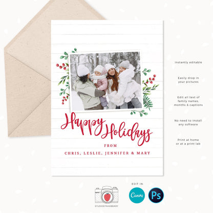 Year in review Christmas card template, 2023 monthly overview, Canva Year in review template monthly, Year in review holiday card, Pictures