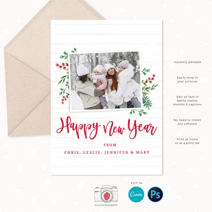 Year in review Christmas card template, 2023 monthly overview, Canva Year in review template monthly, Year in review holiday card, Pictures