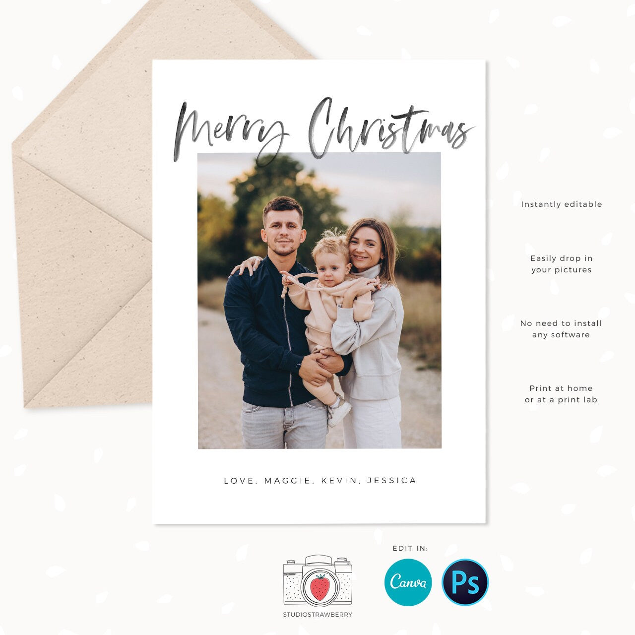 Year in review Christmas card template, 2022 monthly overview, Canva Year in review template monthly, Year in review holiday card, Xmas