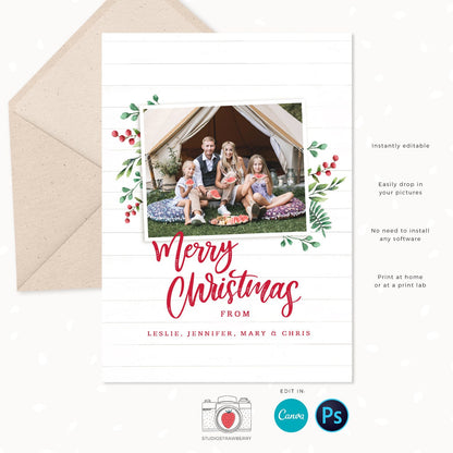 Year in review Christmas card template, 2022 overview, Year in review template Canva, Year in review holiday card, Year in review card