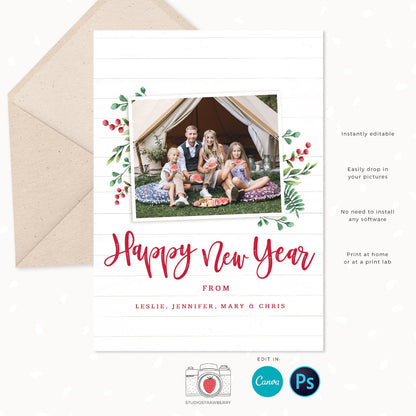 Year in review Christmas card template, 2022 overview, Year in review template Canva, Year in review holiday card, Year in review card