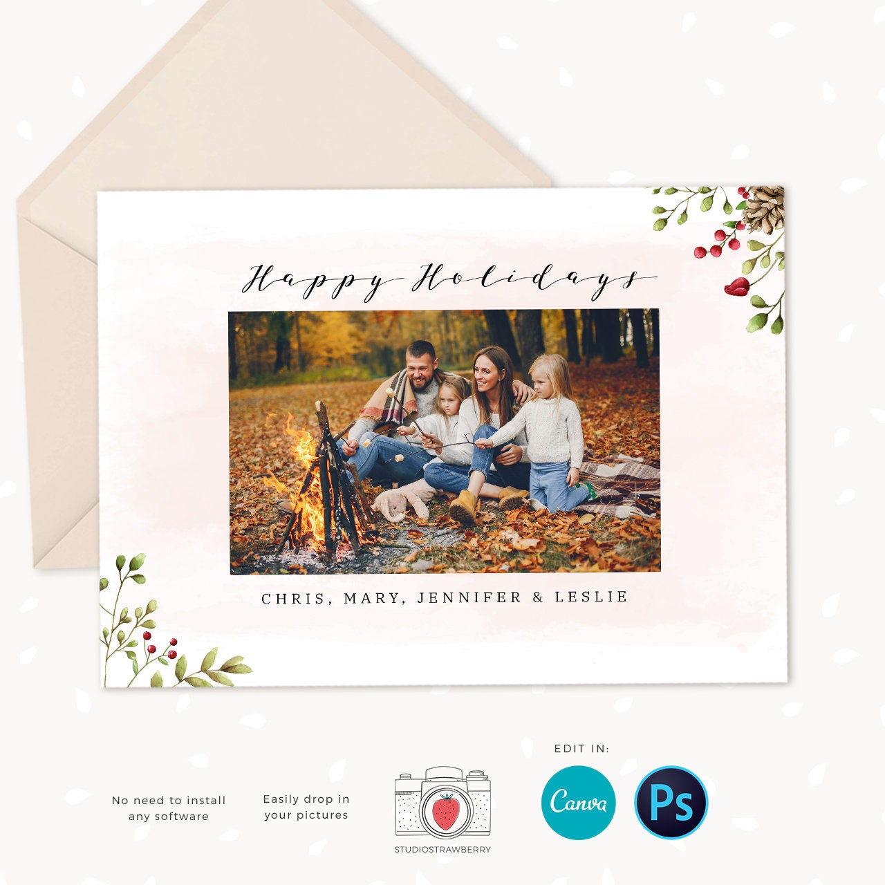 Year in review Christmas card template, 2022 overview, Year in review template, Year in review holiday card, Year in review card, new year