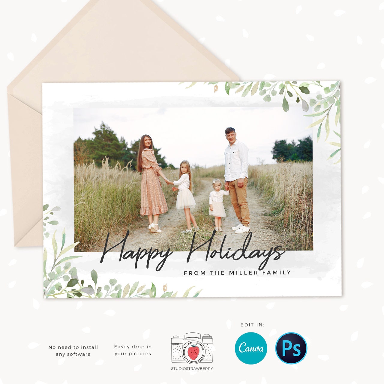 Year in review Christmas card template, 2022 overview, Year in review template, Year in review holiday card, Year in review card, Nature