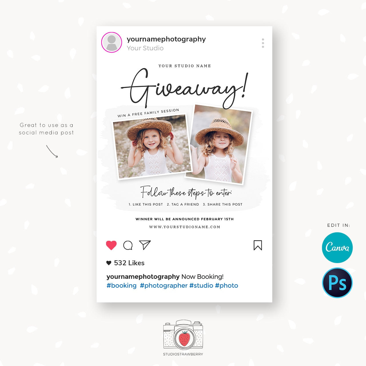 Contest Template, Giveaway Template, Facebook Template, Social Media Template, Instagram Template, Like and Share, Share and win