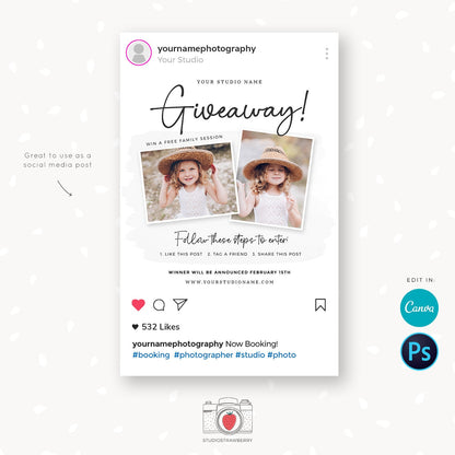 Contest Template, Giveaway Template, Facebook Template, Social Media Template, Instagram Template, Like and Share, Share and win