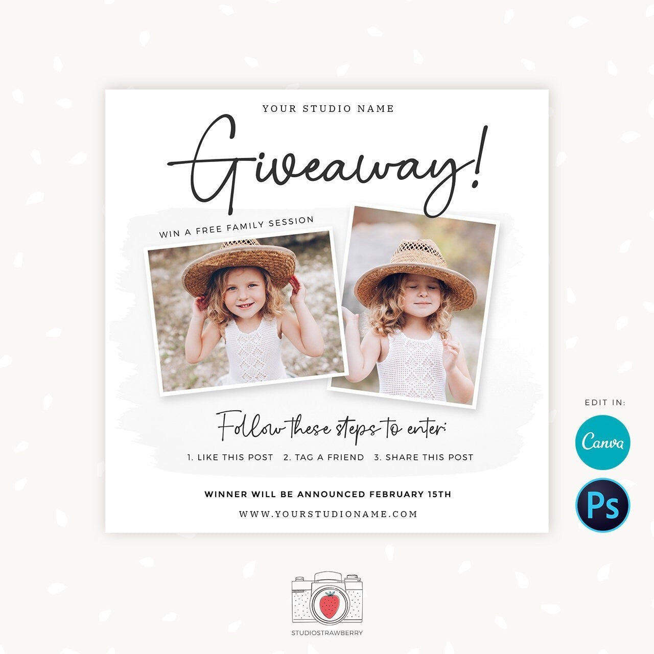 Contest Template, Giveaway Template, Facebook Template, Social Media Template, Instagram Template, Like and Share, Share and win