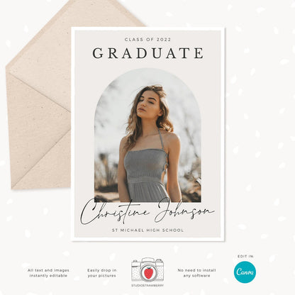 Graduation invitation template, Instantly editable, Editable Graduation Card, Senior Graduation Template, Senior Graduation Announcement