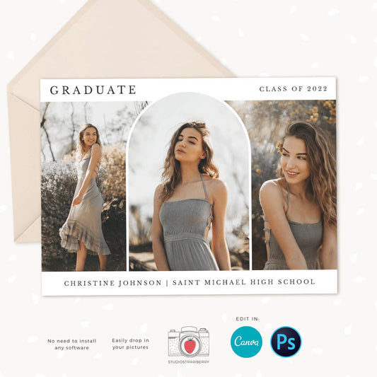 Graduation invitation template, Instantly editable, Editable Graduation Card, Senior Graduation Template, Senior Graduation Announcement