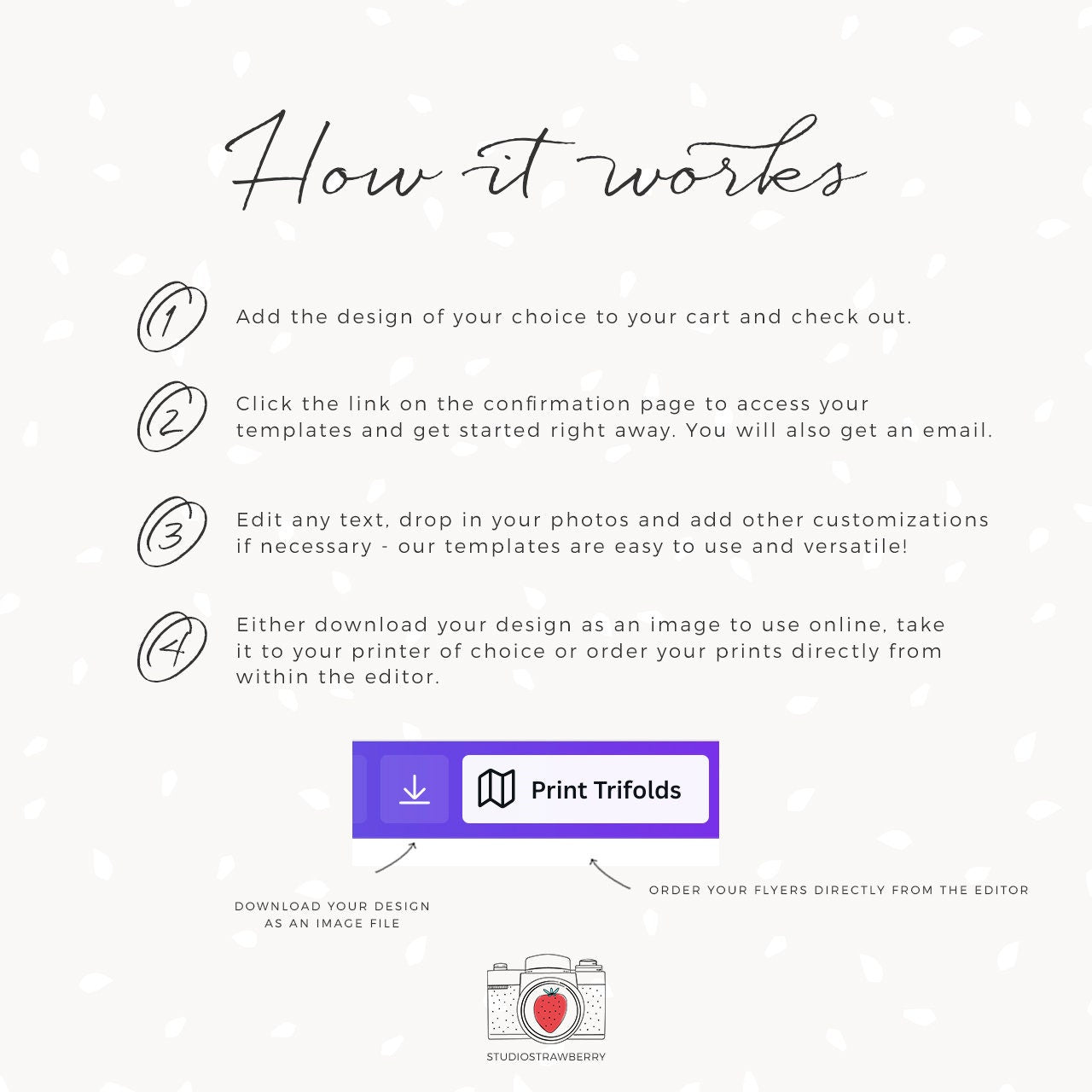 Trifold brochure template for photographers, Letter Size unfolded, pamphlet, folded photography flyer, long flyer, photography brochure