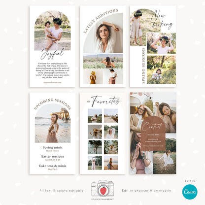 Photographer instagram story templates, Photography instagram template, Instagram story photographers, Canva instagram story template