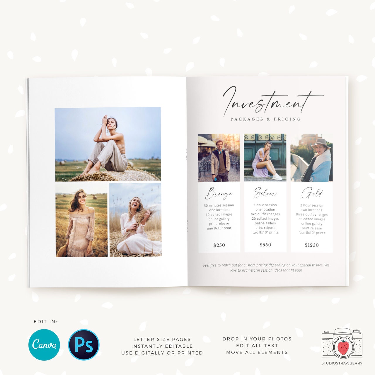 Senior Photography Magazine, Canva, Photoshop, 12 pages, Senior Marketing, Senior Magazine Template, Senior photographer, Senior graduations