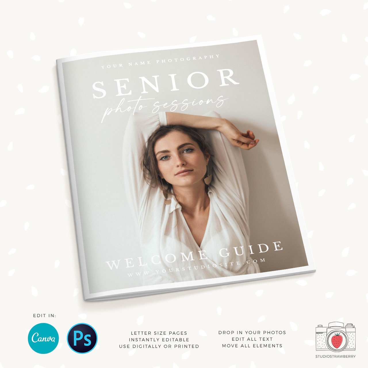 Senior Photography Magazine, Canva, Photoshop, 12 pages, Senior Marketing, Senior Magazine Template, Senior photographer, Senior graduations