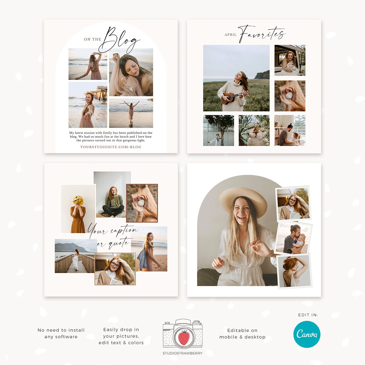 Photographer instagram template, Photographer instagram posts, Photography instagram template, Instagram feed posts photographers, Canva