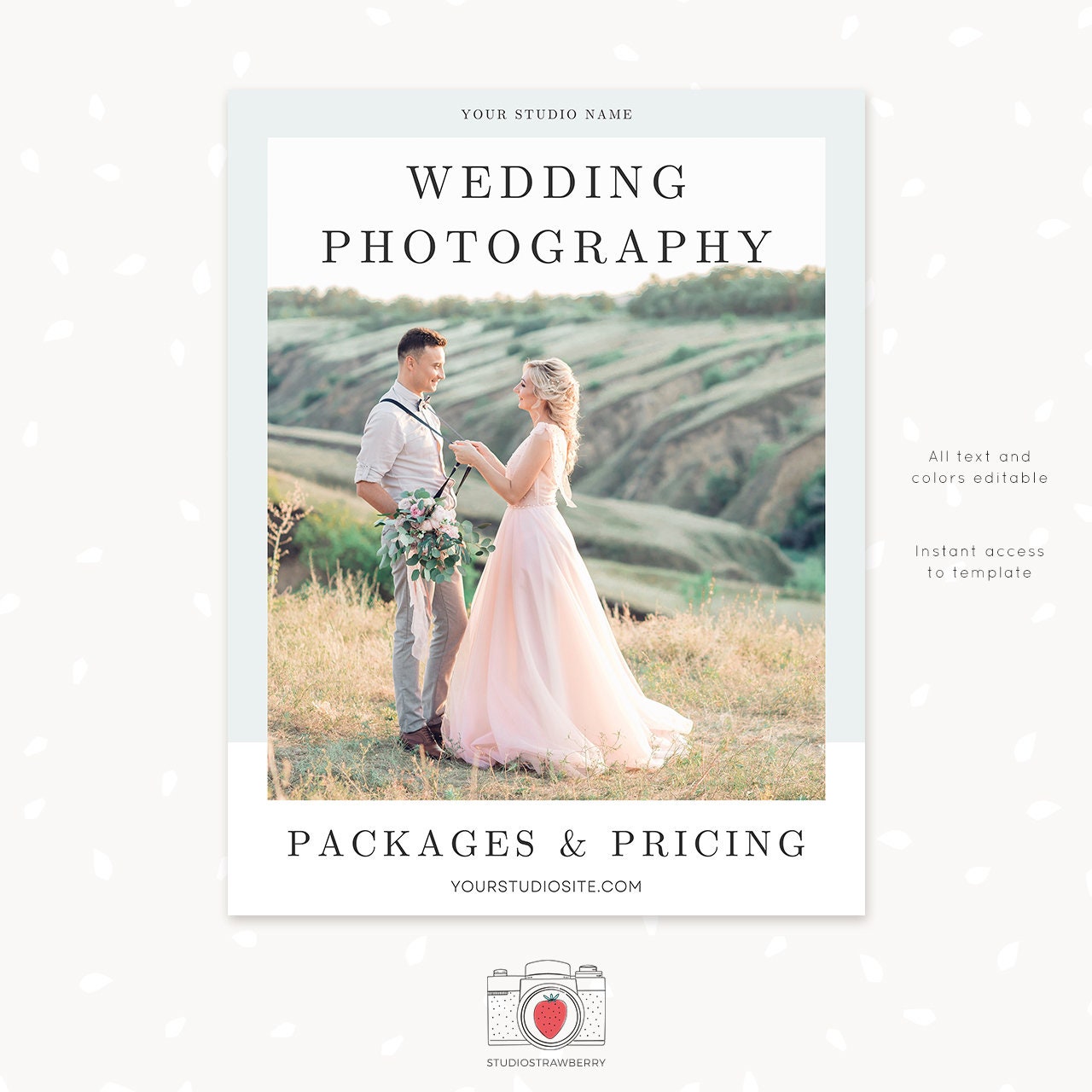 Pricing template for photographers, pricing guide wedding photography template, price list template, photographer pricing package list