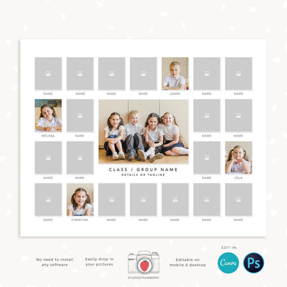 Composite template, 8x10 School Composite, photo composites, school photography template, Daycare Template, Group photo composite, portraits