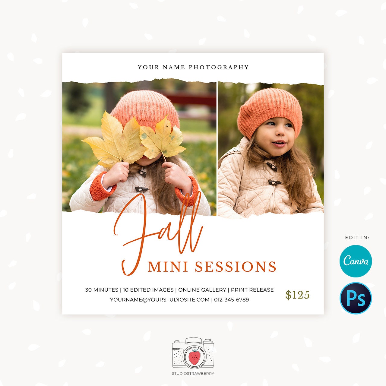 Fall Mini Session Template, Autumn mini sessions, Fall photography, Fall Sessions template, Autumn photography, Fall minis, Autumn minis