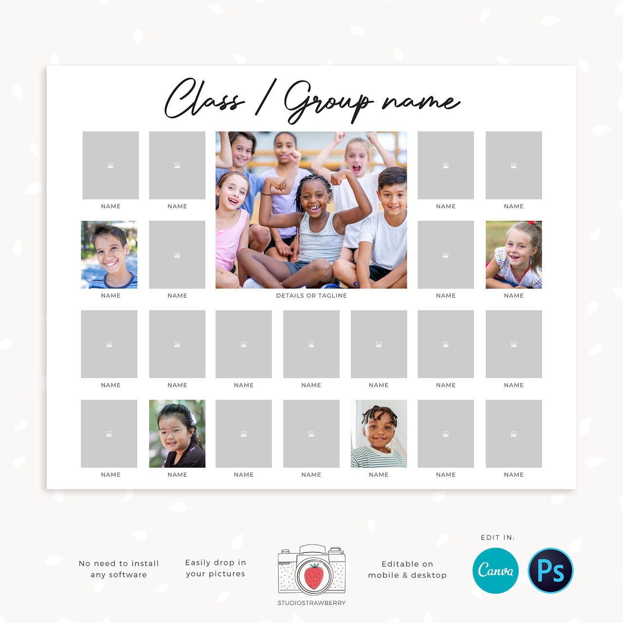 Composite template, 8x10 School Composite, photo composites, school photography template, Daycare Template, Group photo composite, portraits