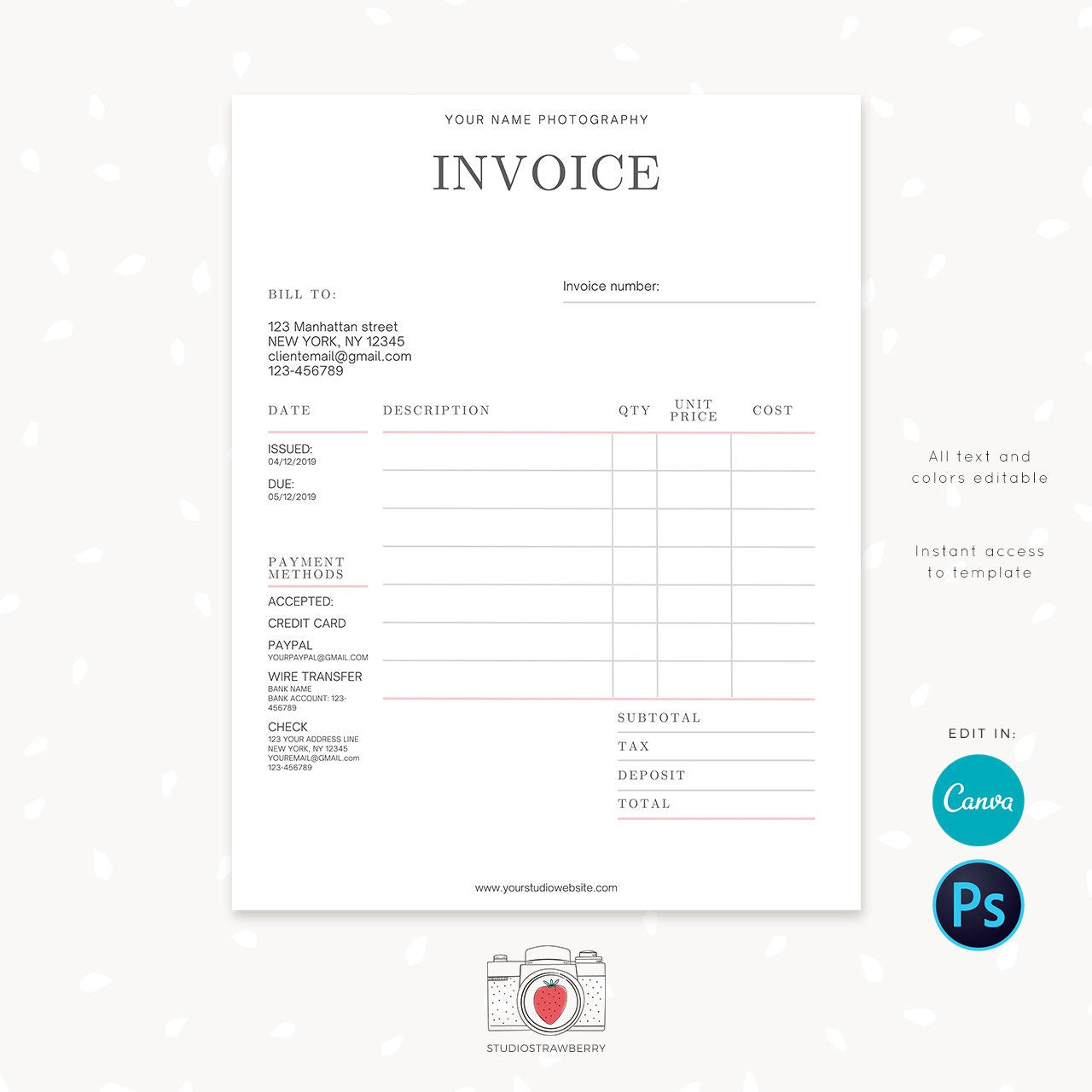 Photography Business Forms Bundle, Photography Forms Template Set, Canva, Photoshop, Photography contract bundle, Photographer forms, C05