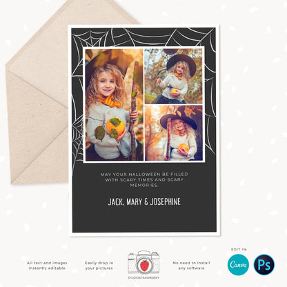 Halloween photo card template