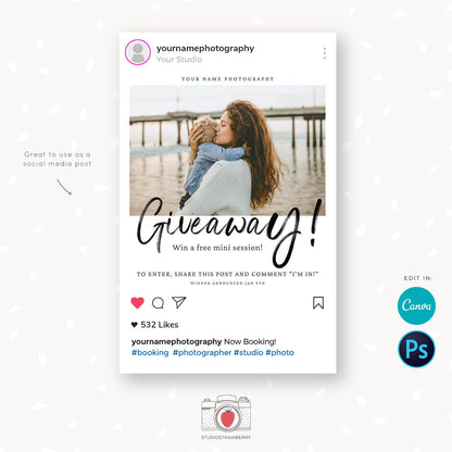 Contest Template, Giveaway Template, Facebook Template, Social Media Template, Instagram Template, Like and Share, Share and win, C06