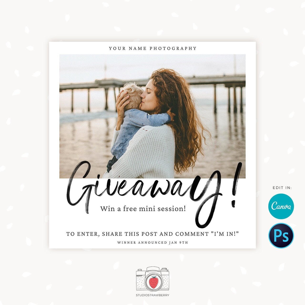 Contest Template, Giveaway Template, Facebook Template, Social Media Template, Instagram Template, Like and Share, Share and win, C06