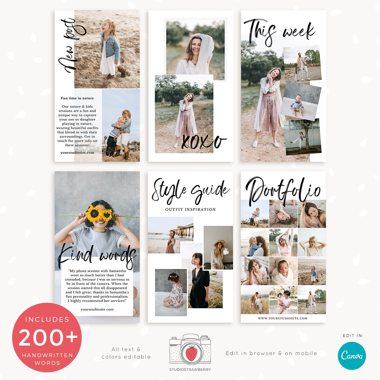 Photographer instagram story templates, Photography instagram template, Instagram story photographers, Canva instagram story template C06
