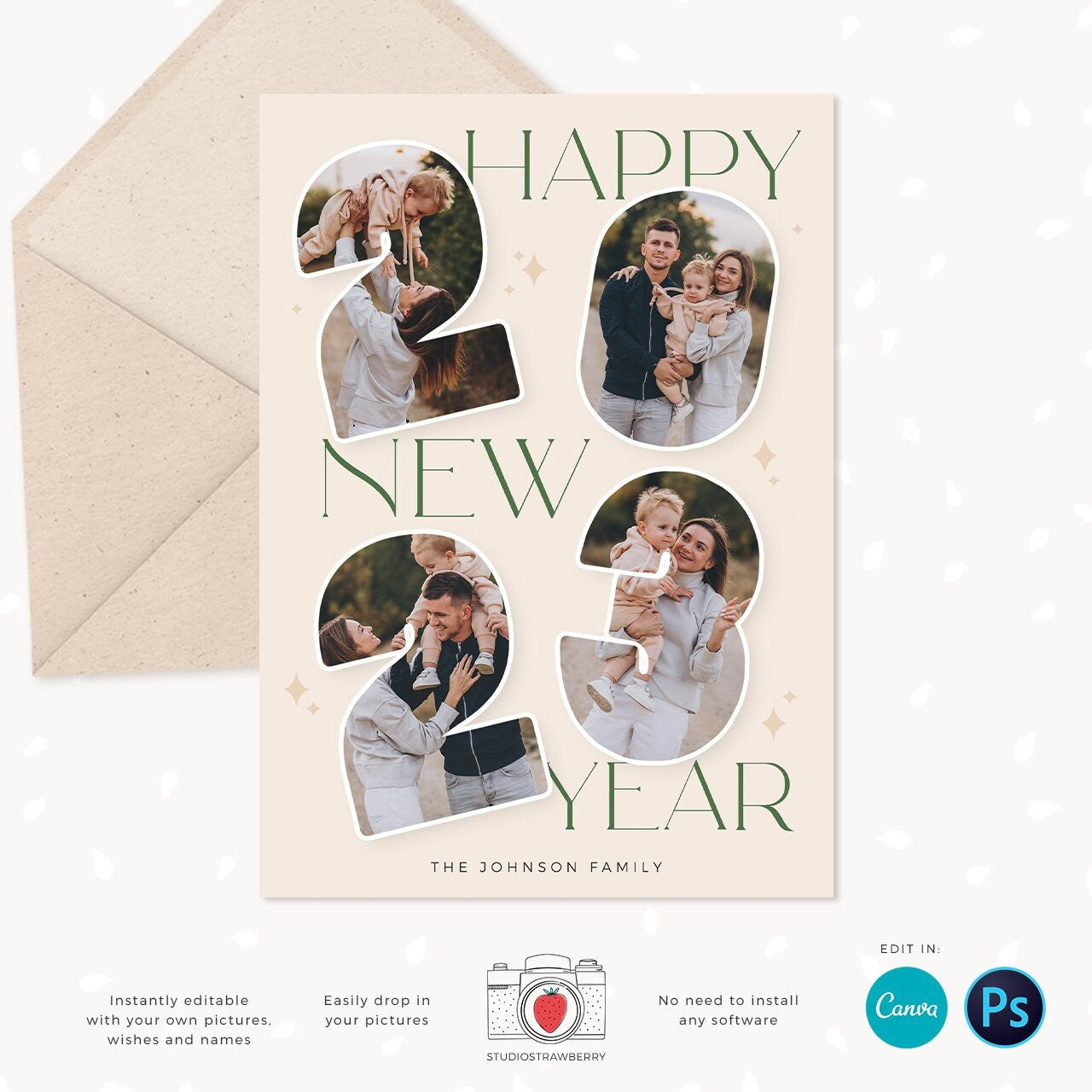 Year in review Christmas card template, 2022 monthly overview, Canva Year in review template monthly, Year in review holiday card, Pictures