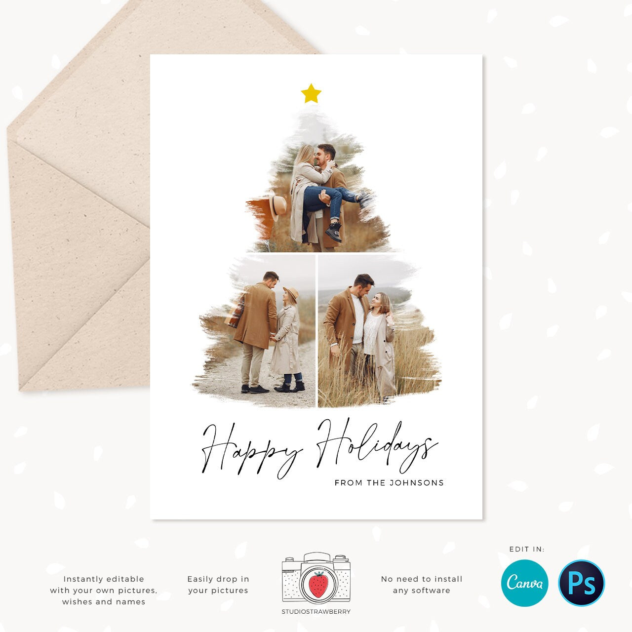 Christmas card template "Christmas tree"