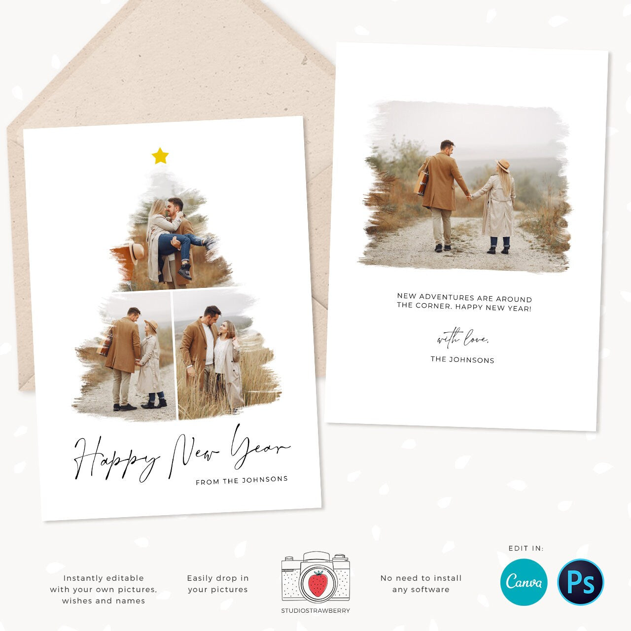 Christmas card template "Christmas tree"