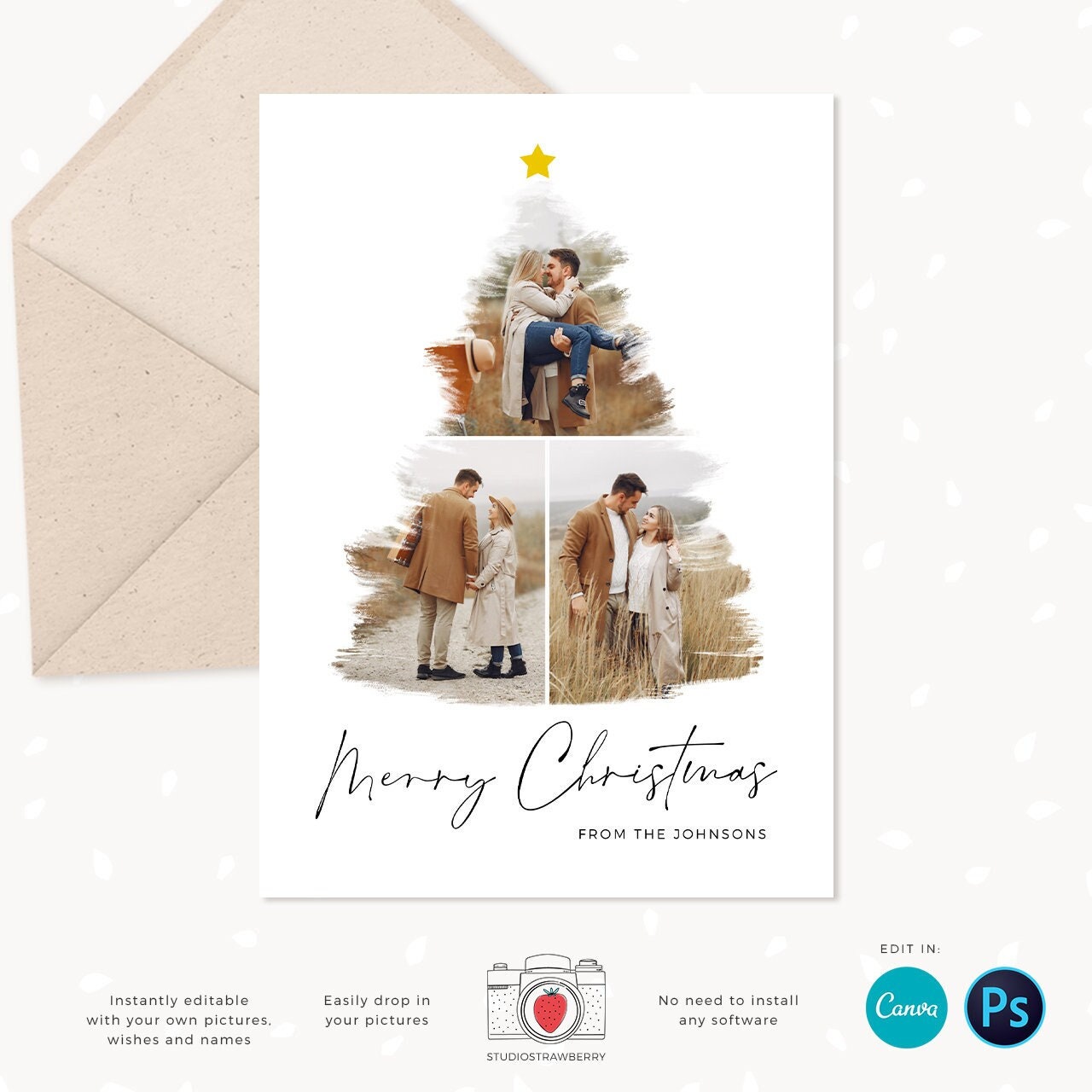 Christmas card template "Christmas tree"