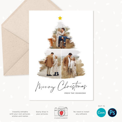 Christmas card template "Christmas tree"