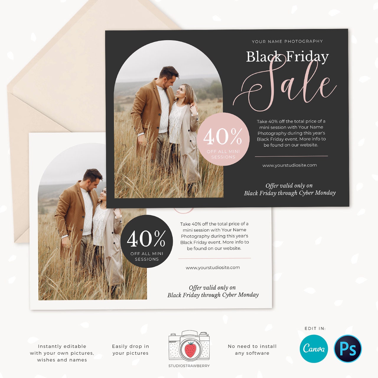 Black Friday Marketing Template, Black Friday Canva Template, Black Friday Sale Promotion, Black Friday offer, Instagram, Social media, FB