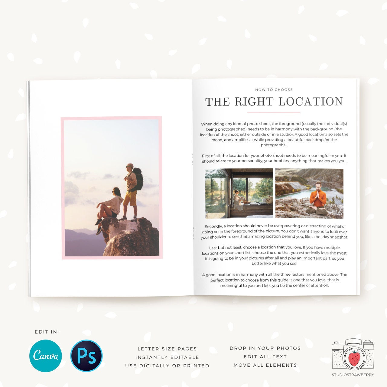 Location Guide Template, Photography Magazine, Welcome guide, 12 pages, Template for photographers, Magazine Template, Canva & Photoshop
