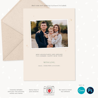 Year in review Christmas card template, 2022 monthly overview, Canva Year in review template monthly, Year in review holiday card, Pictures