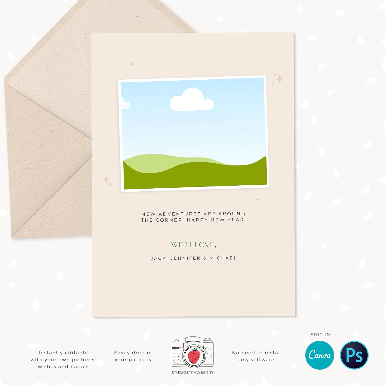 Year in review Christmas card template, 2022 monthly overview, Canva Year in review template monthly, Year in review holiday card, Pictures