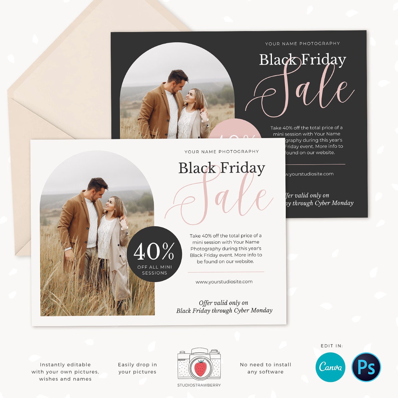 Black Friday Marketing Template, Black Friday Canva Template, Black Friday Sale Promotion, Black Friday offer, Instagram, Social media, FB
