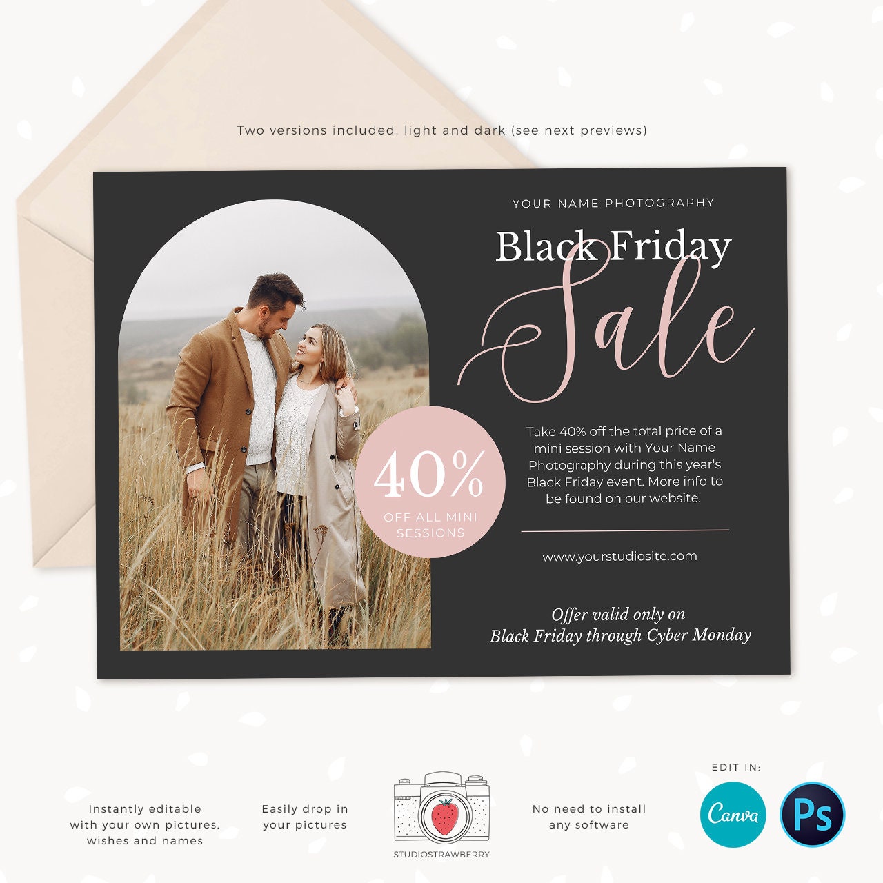 Black Friday Marketing Template, Black Friday Canva Template, Black Friday Sale Promotion, Black Friday offer, Instagram, Social media, FB