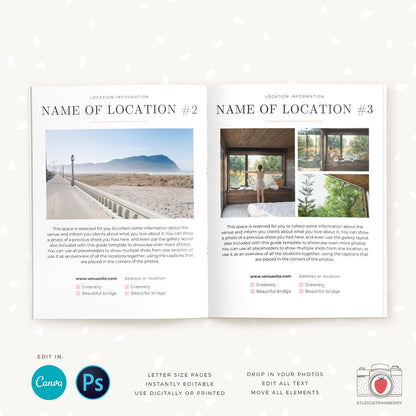 Location Guide Template, Photography Magazine, Welcome guide, 12 pages, Template for photographers, Magazine Template, Canva & Photoshop