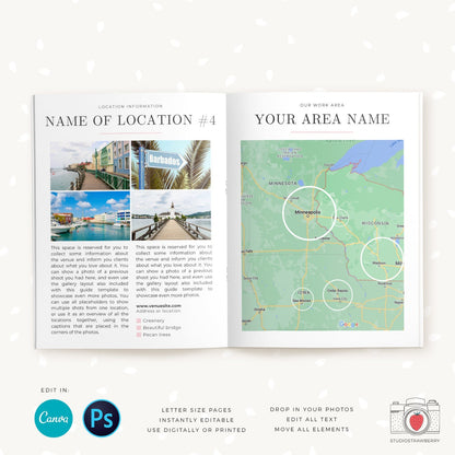 Location Guide Template, Photography Magazine, Welcome guide, 12 pages, Template for photographers, Magazine Template, Canva & Photoshop