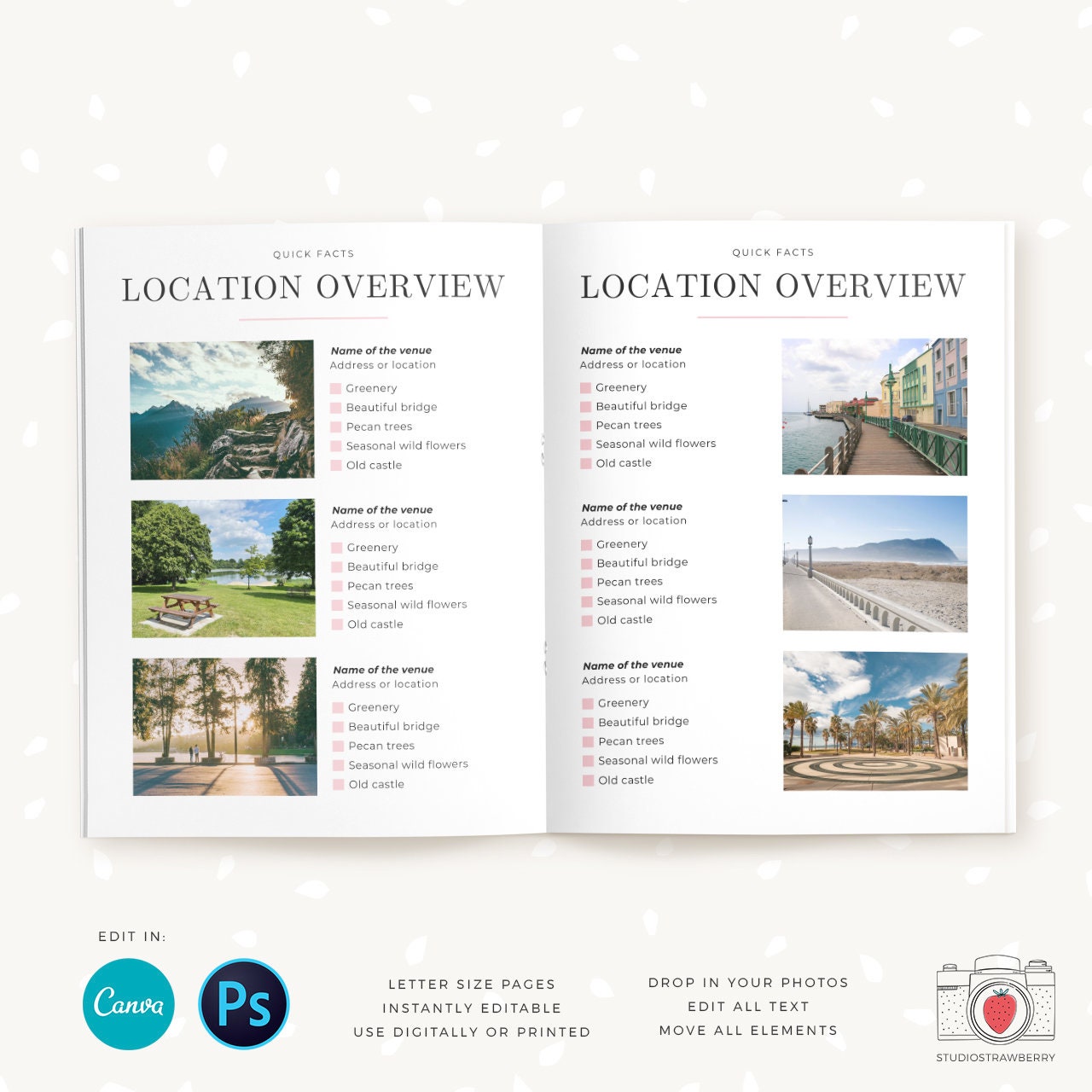 Location Guide Template, Photography Magazine, Welcome guide, 12 pages, Template for photographers, Magazine Template, Canva & Photoshop