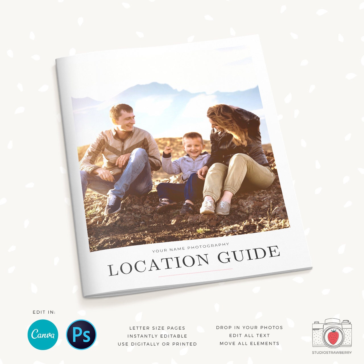 Location Guide Template, Photography Magazine, Welcome guide, 12 pages, Template for photographers, Magazine Template, Canva & Photoshop