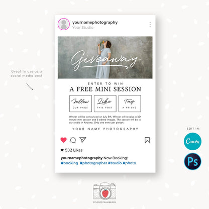 Contest Template, Giveaway Template, Facebook Template, Social Media Template, Instagram Template, Like and Share, Enter to win