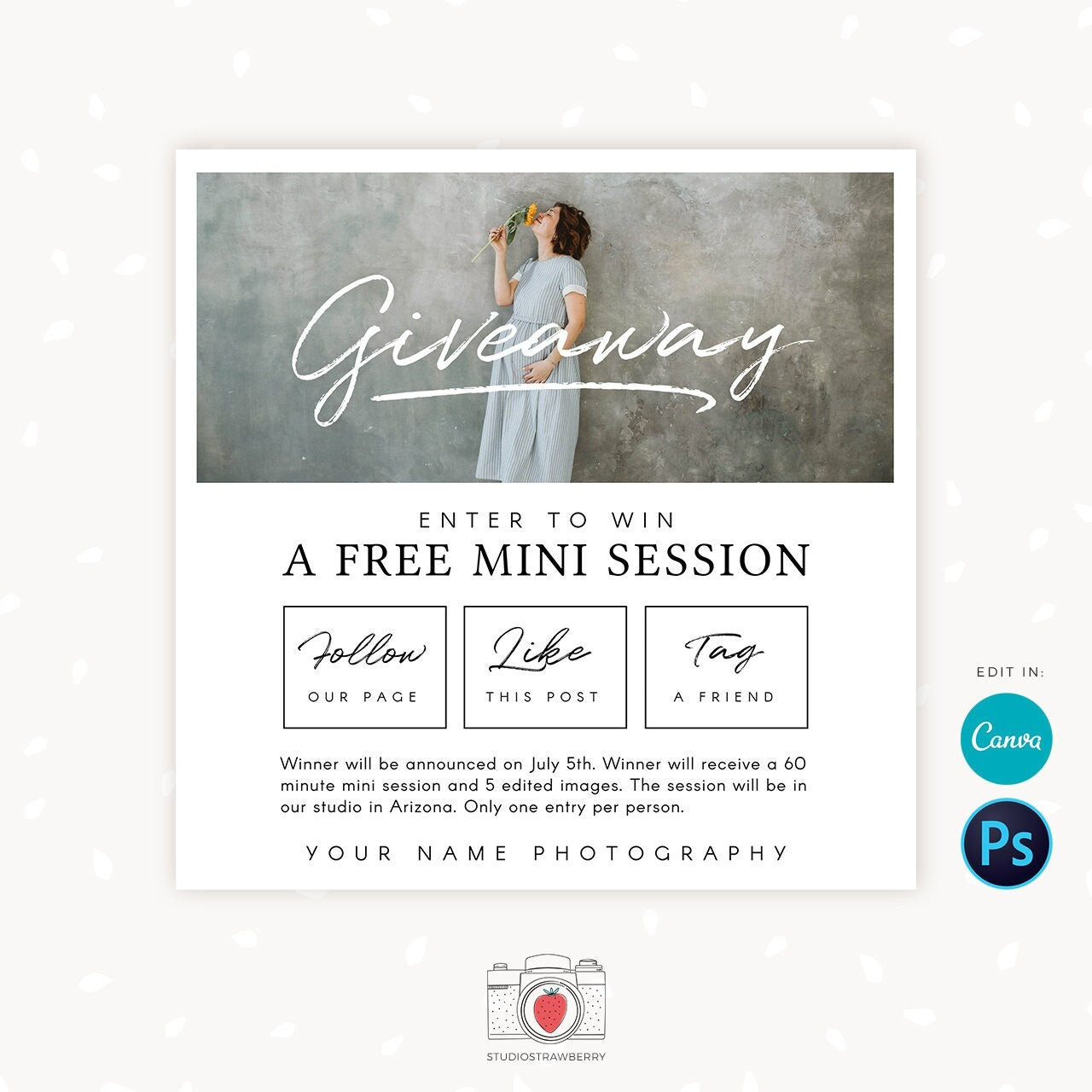 Contest Template, Giveaway Template, Facebook Template, Social Media Template, Instagram Template, Like and Share, Enter to win