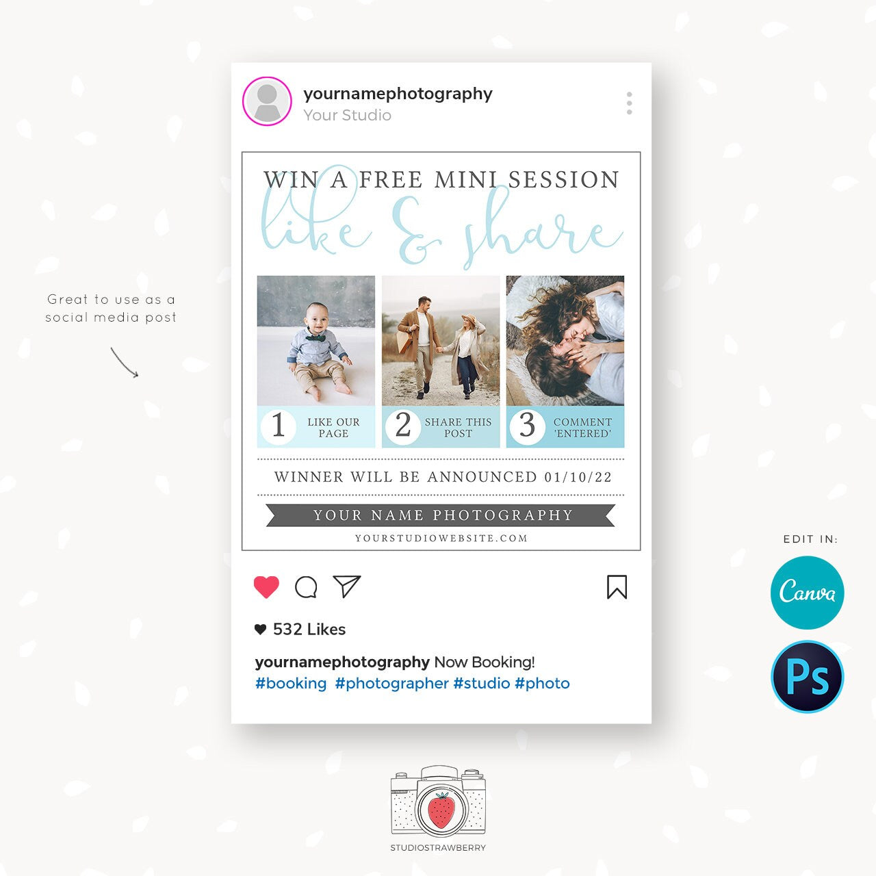 Contest Template, Giveaway Template, Facebook Template, Social Media Template, Instagram Template, Like and Share, Share and win